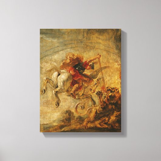 Bellerophon Riding Pegasus vechten tegen de Chimer Canvas Afdruk (Voorkant)