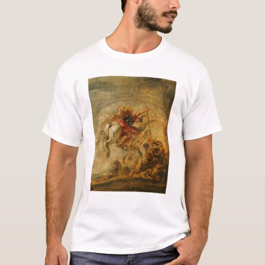 Bellerophon Riding Pegasus vechten tegen de Chimer T-shirt (Voorkant)