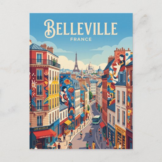 Belleville Frankrijk Briefkaart (Voorkant)