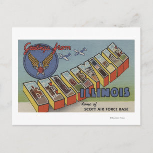 Belleville, Illinois - grote letterscènes Briefkaart