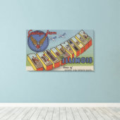 Belleville, Illinois - grote letterscènes Canvas Afdruk (Insitu (Houten vloer))