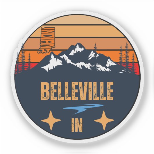 Belleville, Indiana Sticker (Voorkant)