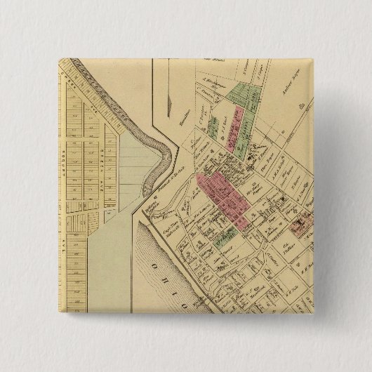 Bellevue Borough Vierkante Button 5,1 Cm (Voorkant)