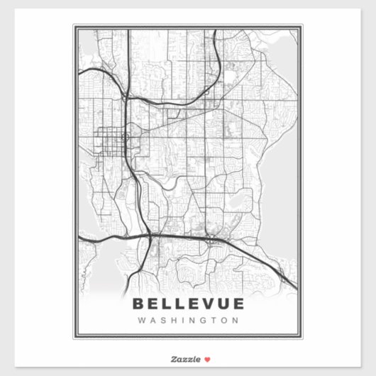Bellevue-kaart Sticker (Vel)