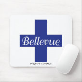 Bellevue, lettertype Wars Mousepad Muismat (Met muis)