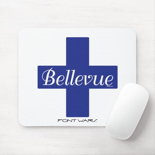Bellevue, lettertype Wars Mousepad Muismat (Met muis)