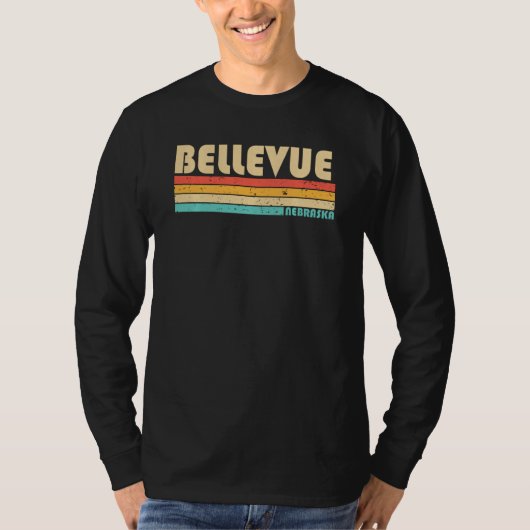 Bellevue Ne Nebraska Funny City Home Roots Retro 7 T-shirt (Voorkant)