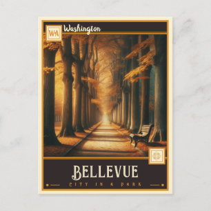 Bellevue, Washington Oude ansichtkaart Briefkaart