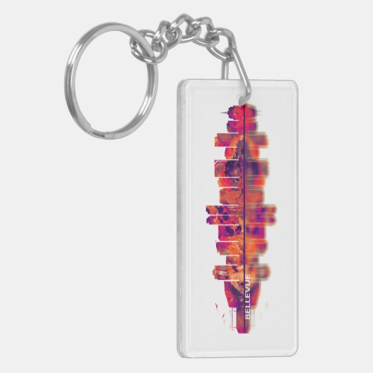 Bellevue Washington Skyline Sleutelhanger (Voorkant Links)