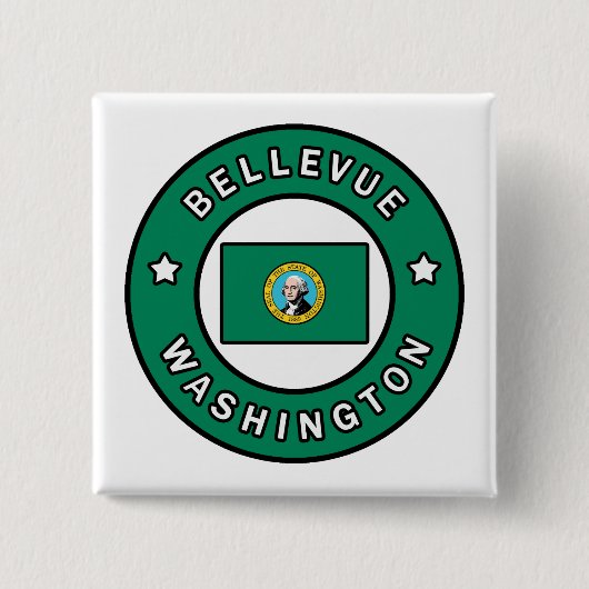 Bellevue Washington Vierkante Button 5,1 Cm (Voorkant)