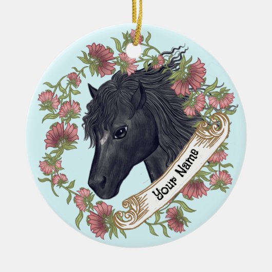 Bellflower Black Horse ornament (Voorkant)
