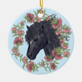 Bellflower Black Horse Ornament (Voorkant)
