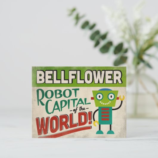 Bellflower California Robot - Funny  Briefkaart (Staand voorkant)