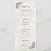 bellflower paarse rozen bruiloft Menukaart (Achterkant)