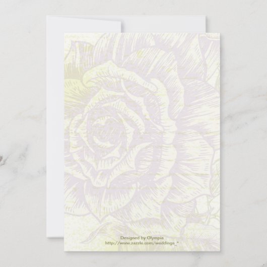  bellflower paarse rozen bruiloft uitnodiging (Achterkant)