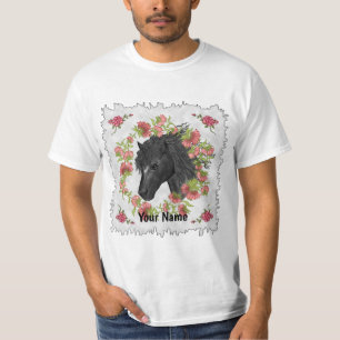 Bellflower zwart paard T-shirt