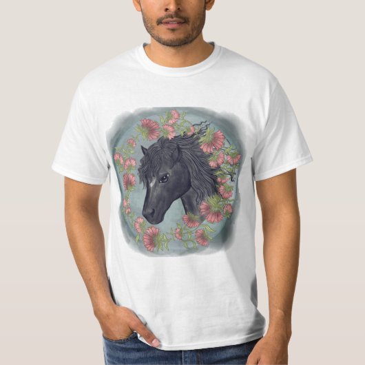 Bellflower Zwart Paard T-shirt (Voorkant)