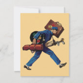  Bellhop in Uniform, Suitcase en Golf Club (Voorkant)