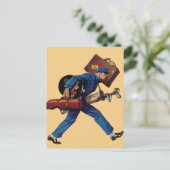  Bellhop in Uniform, Suitcase en Golf Club Briefkaart (Staand voorkant)