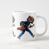  Bellhop in Uniform, Suitcase en Golf Club Grote Koffiekop (Rechts)