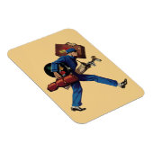 Bellhop in Uniform, Suitcase en Golf Club Magneet (Rechterzijde)