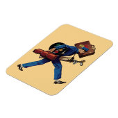 Bellhop in Uniform, Suitcase en Golf Club Magneet (Linkerzijde)