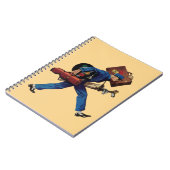  Bellhop in Uniform, Suitcase en Golf Club Notitieboek (Linkerzijde)