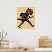  Bellhop in Uniform, Suitcase en Golf Club Poster (Keuken)