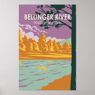 Bellinger River Nationaal Park Australië Vintage Poster