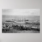 Bellingham, WA Docks Uitzicht of Lumber Ships Poster (Voorkant)