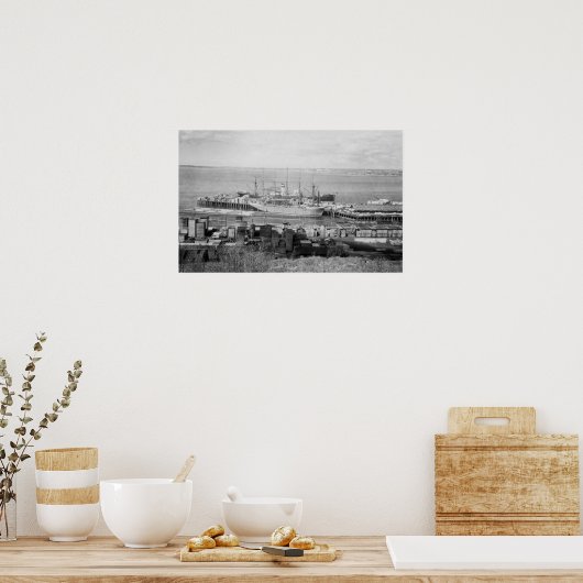 Bellingham, WA Docks Uitzicht of Lumber Ships Poster (Keuken)