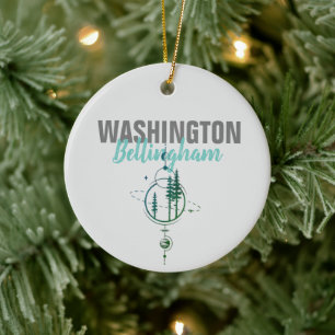 Bellingham Washington Geometrische bomen Keramisch Ornament