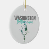 Bellingham Washington Geometrische bomen Keramisch Ornament (Rechts)