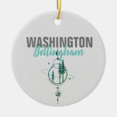 Bellingham Washington Geometrische bomen Keramisch Ornament (Voorkant)