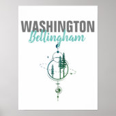 Bellingham Washington Geometrische bomen Poster (Voorkant)