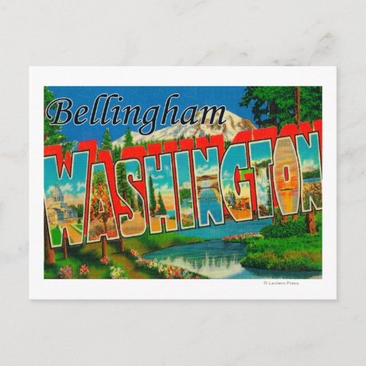 Bellingham, Washington - Grote Letter-scènes Briefkaart (Voorkant)