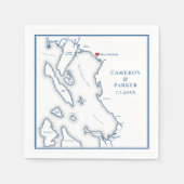 Bellingham Washington kaart Elegante bruiloft Servet (Voorkant)