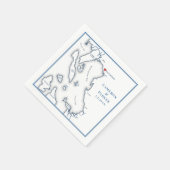 Bellingham Washington kaart Elegante bruiloft Servet (Hoek)