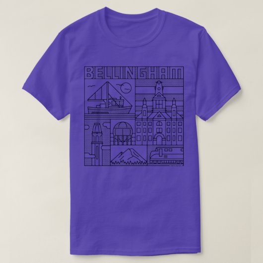 Bellingham Washington Landmarks T-shirt (Design voorkant)