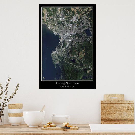 Bellingham Washington Satellite Poster Map (Keuken)