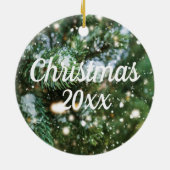 Bellingham Washington Snowy Pine Achtergrond Keramisch Ornament (Achterkant)