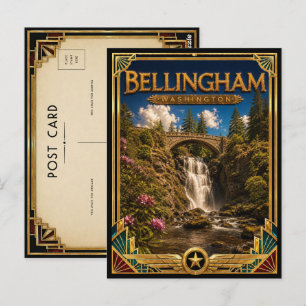 Bellingham Washington Vintage Art Deco Gouden Tijd Briefkaart
