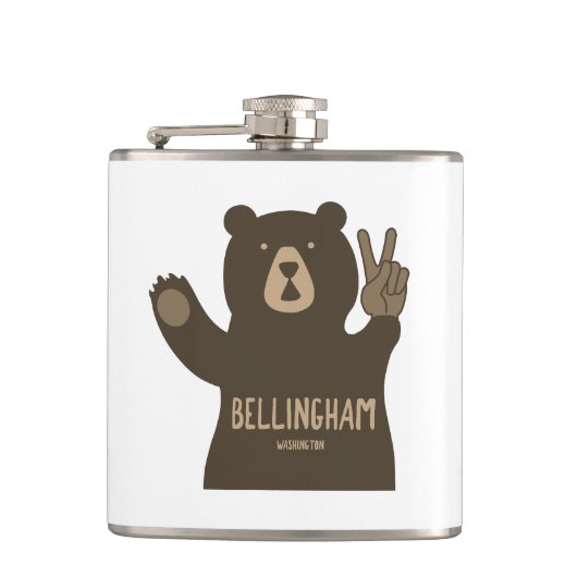 Bellingham Washington Vredesbeer Heupfles (Voorkant)
