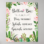 Bellini Bar Sign Fiesta Cactus Baby shower Sign. Poster (Voorkant)
