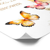 Bellini Butterfly Baby shower Welkom Poster (Hoek)