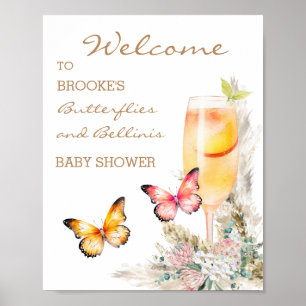 Bellini Butterfly Baby shower Welkom Poster