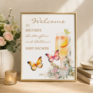 Bellini Butterfly Baby shower Welkom Poster