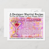 Bellini Martini Recept Briefkaart (Voorkant / Achterkant)