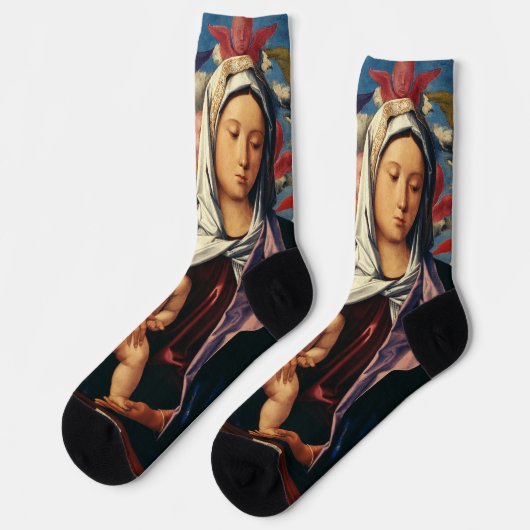 Bellini's Maagd en Kind High-Fidelity Fine Art Sokken (Links)