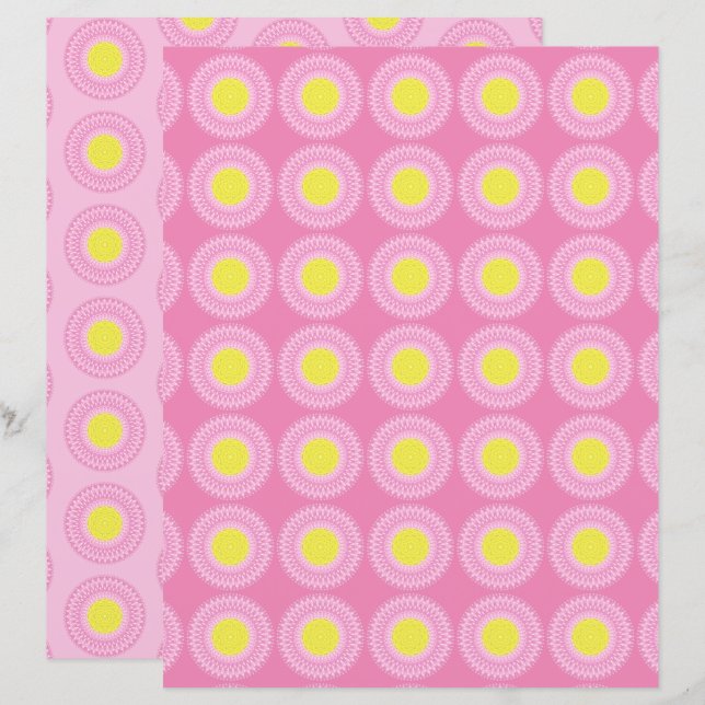 Bellis Mandala Scrapbooking Paper (Voorkant / Achterkant)